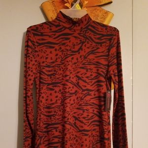 Animal print mockneck NWT